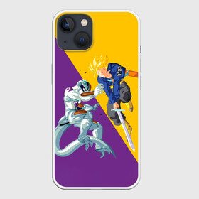 Чехол для iPhone 13 с принтом Yellow vs purple в Новосибирске,  |  | anime | dragon ball | аниме | анимэ | драгон бал | дрэгон бол | жемчуг дракона