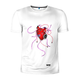 Мужская футболка 3D спортивная с принтом Yami: listen to my heart 3D в Новосибирске, 100% полиэстер с улучшенными характеристиками | приталенный силуэт, круглая горловина, широкие плечи, сужается к линии бедра | Тематика изображения на принте: heart | listen to my heart | yami | гитара | киберпанк | колонки | провода | сердце | трубки