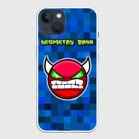 Чехол для iPhone 13 с принтом Geometry Dash в Новосибирске,  |  | devil | geometry dash | pixel | геометри дэш | геометрический рывок | геометрия даш | демон | игры | логотипы игр | пиксель | смайл | эмоции