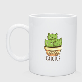 Кружка керамическая с принтом Котики Кактусы Catctus в Новосибирске, керамика | объем — 330 мл, диаметр — 80 мм. Принт наносится на бока кружки, можно сделать два разных изображения | cactus | cat | cats | cute cactus | english words | kitten | kitty | puss | pussy | pussycat | кактус в горшке | киски | кисы | котёнок | котики | коты в виде кактусов | коты кактусы | котята | котята кактусы | котятки | кошечки | кошка | мил
