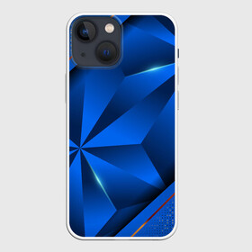 Чехол для iPhone 13 mini с принтом 3D абстрактные фигуры BLUE в Новосибирске,  |  | 3d | 3д | luxury | versace | vip | абстракция | блеск | блестки | версаче | вип | паттерн | роскошь | соты | текстуры