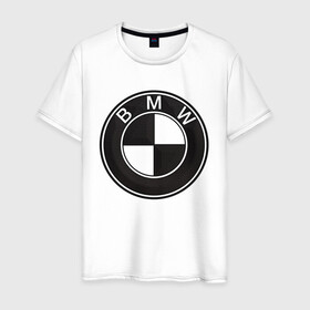 Мужская футболка хлопок с принтом BMW LOGO CARBON в Новосибирске, 100% хлопок | прямой крой, круглый вырез горловины, длина до линии бедер, слегка спущенное плечо. | bmw | абстракция | авто | автомобиль | бмв | карбон | лого | логотип | машина | скорость