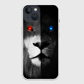 Чехол для iPhone 13 с принтом ЛЕВ   НЕОНОВЫЕ ГЛАЗА в Новосибирске,  |  | lion | neon | глаза | голова | дикая кошка | животные | кот | кошка | лев | неон | светящиеся глаза | тигр | хищник