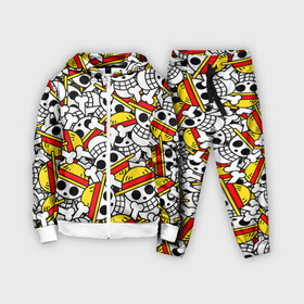 Детский костюм 3D с принтом ONE PIECE   ВАН ПИС   УЗОР в Новосибирске,  |  | anime | one piece | pattern. | skull | аниме | ван пис | манга | мультфильм | скелет | узор | череп | японская анимация