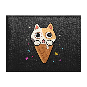 Обложка для студенческого билета с принтом Ice Cream Cat в Новосибирске, натуральная кожа | Размер: 11*8 см; Печать на всей внешней стороне | Тематика изображения на принте: animal | cat | cute | kitty | meow | друг | животные | киска | китти | кот | котенок | котик | котэ | кошечка | кошка | милый | мороженое | мур | мяу | питомец | тигр