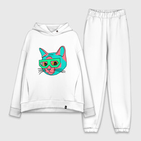 Женский костюм хлопок Oversize с принтом Hipster Cat в Новосибирске,  |  | animal | cat | cute | kitty | meow | друг | животные | киска | китти | кот | котенок | котик | котэ | кошечка | кошка | милый | мур | мяу | питомец | тигр