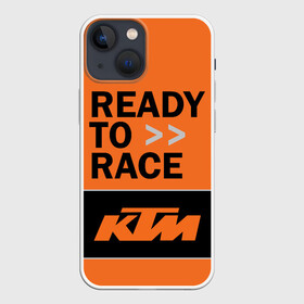 Чехол для iPhone 13 mini с принтом KTM | READY TO RACE (Z) в Новосибирске,  |  | Тематика изображения на принте: enduro | ktm | moto | moto sport | motocycle | sportmotorcycle | ктм | мото | мото спорт | мотоспорт | спорт мото