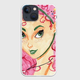 Чехол для iPhone 13 mini с принтом Мисс чай в Новосибирске,  |  | art | color | creator | digital | illustration | illustrator | marker | meow | monster | paint | watercolor | woman | акварель | арт | девушка | диджитал | иллюстрация | карандаш | краски | маркеры | монстр | няша | няшный | поп | рисунок | создание | тво