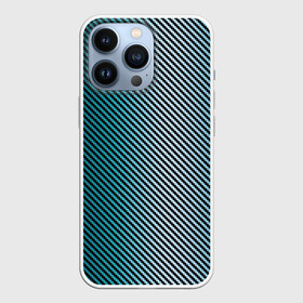 Чехол для iPhone 13 Pro с принтом Carbon Blue в Новосибирске,  |  | Тематика изображения на принте: carbon | fiber | kevlar | карбон | кевлар | металл