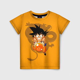 Детская футболка 3D с принтом Kid Goku в Новосибирске, 100% гипоаллергенный полиэфир | прямой крой, круглый вырез горловины, длина до линии бедер, чуть спущенное плечо, ткань немного тянется | Тематика изображения на принте: anime | dragon ball | аниме | анимэ | драгон бал | дрэгон бол | жемчуг дракона