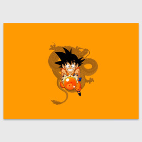 Поздравительная открытка с принтом Kid Goku в Новосибирске, 100% бумага | плотность бумаги 280 г/м2, матовая, на обратной стороне линовка и место для марки
 | Тематика изображения на принте: anime | dragon ball | аниме | анимэ | драгон бал | дрэгон бол | жемчуг дракона