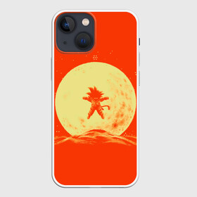 Чехол для iPhone 13 mini с принтом Гоку и луна в Новосибирске,  |  | anime | dragon ball | moon | аниме | анимэ | драгон бал | дрэгон бол | жемчуг дракона | луна