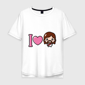 Мужская футболка хлопок Oversize с принтом Я люблю Иисуса в Новосибирске, 100% хлопок | свободный крой, круглый ворот, “спинка” длиннее передней части | доброта | иисус | любовь | пасха | сердце