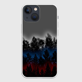 Чехол для iPhone 13 mini с принтом Флаг из леса в Новосибирске,  |  | forest | rus | абстракция | закат | лес | рассвет | россия | флаг