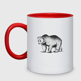 Кружка двухцветная с принтом Медведь Гризли | Grizzly Bear в Новосибирске, керамика | объем — 330 мл, диаметр — 80 мм. Цветная ручка и кайма сверху, в некоторых цветах — вся внутренняя часть | alaska | american bear | art | bears | canada | illustration | united states | ursus | usa | аляска | американский медведь | арт | бурый медведь | бурый мишка | иллюстрация | канада | косолапый | медвежонок | мишка | потапыч | рисунок