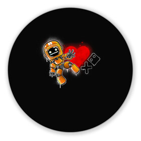Коврик для мышки круглый с принтом K-VRC | Love Death and Robots в Новосибирске, резина и полиэстер | круглая форма, изображение наносится на всю лицевую часть | death | heart | hearts | k vrc | ldr | logo | love | netflix | robots | smile | анимация | кино | лого | лср | любовь | нетфликс | роботы | сердце | сериал | смайл | смайлик