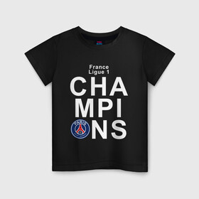 Детская футболка хлопок с принтом PSG CHAMPIONS в Новосибирске, 100% хлопок | круглый вырез горловины, полуприлегающий силуэт, длина до линии бедер | Тематика изображения на принте: champions | football | paris | paris saint germain | psg | soccer | uefa | world cup | лига чемпионов | пари сен жермен | псж | форма | формы | футбол