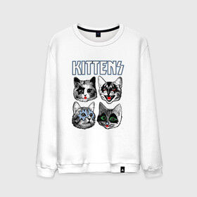 Мужской свитшот хлопок с принтом Kittens в Новосибирске, 100% хлопок |  | Тематика изображения на принте: animal | cat | cute | kiss | kitty | meow | rock | гитара | друг | животные | киска | кисс | китти | кот | котенок | котик | котэ | кошечка | кошка | метал | милый | музыка | мур | мяу | питомец | рок | тигр