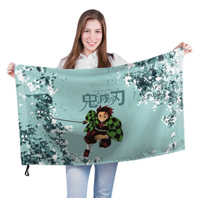 Флаг 3D с принтом Танджиро Камадо Kimetsu no Yaiba в Новосибирске, 100% полиэстер | плотность ткани — 95 г/м2, размер — 67 х 109 см. Принт наносится с одной стороны | demon slayer | kamado | kimetsu no yaiba | nezuko | tanjiro | аниме | гию томиока | зеницу агацума | иноске хашибира | камадо | клинок | корзинная девочка | манга | музан кибуцуджи | незуко | рассекающий демонов | танджиро