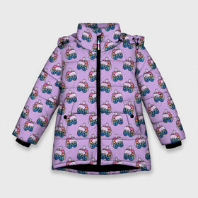 Зимняя куртка для девочек 3D с принтом Among Us | Коктейль в Новосибирске, ткань верха — 100% полиэстер; подклад — 100% полиэстер, утеплитель — 100% полиэстер. | длина ниже бедра, удлиненная спинка, воротник стойка и отстегивающийся капюшон. Есть боковые карманы с листочкой на кнопках, утяжки по низу изделия и внутренний карман на молнии. 

Предусмотрены светоотражающий принт на спинке, радужный светоотражающий элемент на пуллере молнии и на резинке для утяжки. | among | among us | among us imposter | among us impostor | among us импостер | among us импостор | among us космос | амонг ас | новогодний among us