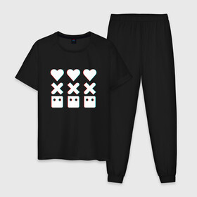 Мужская пижама хлопок с принтом Love, Death and Robots | Лого Глитч (Z) в Новосибирске, 100% хлопок | брюки и футболка прямого кроя, без карманов, на брюках мягкая резинка на поясе и по низу штанин
 | death | glitch | logo | love | love death robots | netflix | robots | vedeathrobots | xbot 4000 | глитч | лого | любовь | нетфликс | роботы | сериал | сериалы