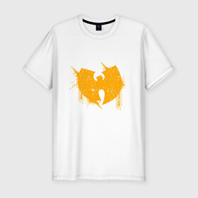 Мужская футболка хлопок Slim с принтом Wu-Tang Yellow в Новосибирске, 92% хлопок, 8% лайкра | приталенный силуэт, круглый вырез ворота, длина до линии бедра, короткий рукав | black | hiphop | method man | music | new york | nyc | odb | old school | rap | rza | wu tang clan | wutang | ву тэнг | граффити | микрофон | музыка | нью йорк | рэп | рэпер | хипхоп