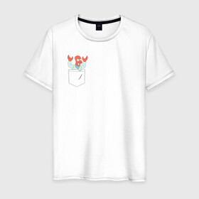 Мужская футболка хлопок с принтом Zoidberg карман в Новосибирске, 100% хлопок | прямой крой, круглый вырез горловины, длина до линии бедер, слегка спущенное плечо. | bender | futurama | planet express | бендер | зойберг | зойдберг | мульт | мультфильм | планетный экспресс | туранга лила | филипп джэй фрай | футурама
