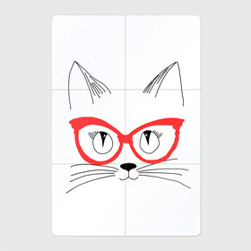 Магнитный плакат 2Х3 с принтом Киса в очках в Новосибирске, Полимерный материал с магнитным слоем | 6 деталей размером 9*9 см | киса | котенок | котик | кошка в очках | очки