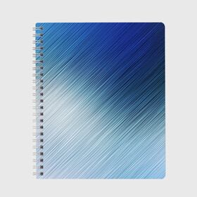 Тетрадь с принтом Текстура Оттенки льда в Новосибирске, 100% бумага | 48 листов, плотность листов — 60 г/м2, плотность картонной обложки — 250 г/м2. Листы скреплены сбоку удобной пружинной спиралью. Уголки страниц и обложки скругленные. Цвет линий — светло-серый
 | Тематика изображения на принте: background | blue | dark | gradient | ice | lines | paints | ripples | spot | spots | stripes | texture | waves | white | белый | волны | градиент | лед | линии | полосы | пятна | пятно | рябь | светлый | синий | текстура | темная | тьма | фон