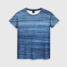 Женская футболка 3D с принтом Texture. Denim в Новосибирске, 100% полиэфир ( синтетическое хлопкоподобное полотно) | прямой крой, круглый вырез горловины, длина до линии бедер | background | blue | dark | denim | gradient | ice | jeans | paints | ripples | spot | spots | stripes | texture | white | белый | градиент | джинсы | лед | линии | полосы | пятна | пятно | светлый | синий | текстура | темная | ткань | тьма | фон