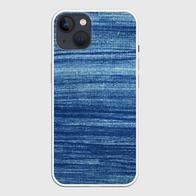 Чехол для iPhone 13 с принтом Texture. Denim в Новосибирске,  |  | background | blue | dark | denim | gradient | ice | jeans | paints | ripples | spot | spots | stripes | texture | white | белый | градиент | джинсы | лед | линии | полосы | пятна | пятно | светлый | синий | текстура | темная | ткань | тьма | фон