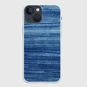 Чехол для iPhone 13 mini с принтом Texture. Denim в Новосибирске,  |  | background | blue | dark | denim | gradient | ice | jeans | paints | ripples | spot | spots | stripes | texture | white | белый | градиент | джинсы | лед | линии | полосы | пятна | пятно | светлый | синий | текстура | темная | ткань | тьма | фон