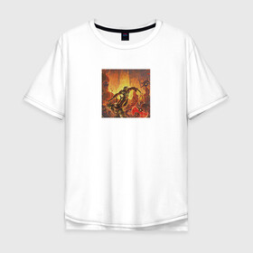 Мужская футболка хлопок Oversize с принтом DOOM Вышивка в Новосибирске, 100% хлопок | свободный крой, круглый ворот, “спинка” длиннее передней части | doom | eternal | вышивка | дум | игра | палач рока | пиксель арт