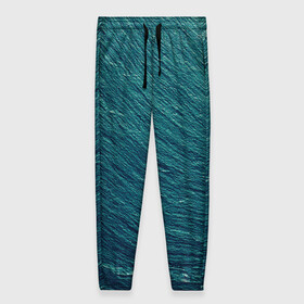Женские брюки 3D с принтом Endless Sea в Новосибирске, полиэстер 100% | прямой крой, два кармана без застежек по бокам, с мягкой трикотажной резинкой на поясе и по низу штанин. В поясе для дополнительного комфорта — широкие завязки | background | blue | dark | gradient | green | lines | ocean | paints | ripples | sea | spot | spots | stripes | texture | waves | волны | голубая | градиент | зеленый | краски | линии | море | океан | полосы | пятна | пятно | рябь | текстура | т