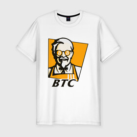 Мужская футболка хлопок Slim с принтом BITCOIN / БИТКОИН / KFC в Новосибирске, 92% хлопок, 8% лайкра | приталенный силуэт, круглый вырез ворота, длина до линии бедра, короткий рукав | binance | binance com | bitcoin | bittrex com | btc | exmo me | hodl | kfc | trading | банан | банан биржа | бинанс | биткоин | график | криптовалюта биржа | криптотрейдер | криптотрейдинг | кфс. | трейдинг