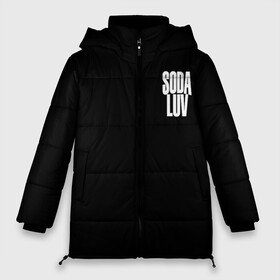 Женская зимняя куртка Oversize с принтом Репер - SODA LUV в Новосибирске, верх — 100% полиэстер; подкладка — 100% полиэстер; утеплитель — 100% полиэстер | длина ниже бедра, силуэт Оверсайз. Есть воротник-стойка, отстегивающийся капюшон и ветрозащитная планка. 

Боковые карманы с листочкой на кнопках и внутренний карман на молнии | rap | rapper | soda luv | st. petersburg | vladislav terentyuk | владислав терентюк | репер | рэп | рэп исполнитель | санкт петербург