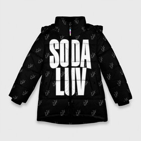 Зимняя куртка для девочек 3D с принтом Репер - SODA LUV в Новосибирске, ткань верха — 100% полиэстер; подклад — 100% полиэстер, утеплитель — 100% полиэстер. | длина ниже бедра, удлиненная спинка, воротник стойка и отстегивающийся капюшон. Есть боковые карманы с листочкой на кнопках, утяжки по низу изделия и внутренний карман на молнии. 

Предусмотрены светоотражающий принт на спинке, радужный светоотражающий элемент на пуллере молнии и на резинке для утяжки. | Тематика изображения на принте: rap | rapper | soda luv | st. petersburg | vladislav terentyuk | владислав терентюк | репер | рэп | рэп исполнитель | санкт петербург