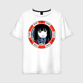 Женская футболка хлопок Oversize с принтом Kakegurui Безумный азарт в Новосибирске, 100% хлопок | свободный крой, круглый ворот, спущенный рукав, длина до линии бедер
 | kakegurui | аниме | безумный азарт | манга | мультсериал | сериал | японский