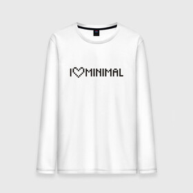 Мужской лонгслив хлопок с принтом I Love Minimal в Новосибирске, 100% хлопок |  | heart | inscription | minimalism | минимализм | надпись | сердце