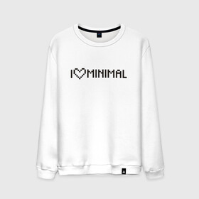 Мужской свитшот хлопок с принтом I Love Minimal в Новосибирске, 100% хлопок |  | heart | inscription | minimalism | минимализм | надпись | сердце