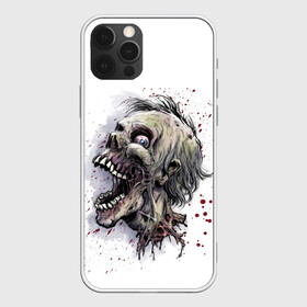 Чехол для iPhone 12 Pro с принтом Зомби-Бу в Новосибирске, силикон | область печати: задняя сторона чехла, без боковых панелей | безумный зомби | бешенный зомби | зомби | кровавый зомби | кровь