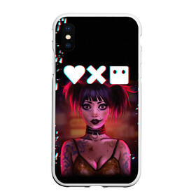 Чехол для iPhone XS Max матовый с принтом Love, Death and Robots | Lora Glitch (Z) в Новосибирске, Силикон | Область печати: задняя сторона чехла, без боковых панелей | Тематика изображения на принте: death | glitch | lora | love | love death robots | netflix | robots | vedeathrobots | xbot 4000 | глитч | лора | любовь | нетфликс | роботы | сериал | сериалы