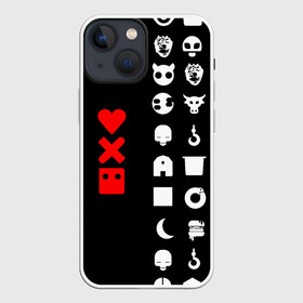 Чехол для iPhone 13 mini с принтом Любовь, смерть и роботы в Новосибирске,  |  | love death robots | netflix | анимационные | знаки | иконки | кибер | крест | логотипы сериалов | нетфликс | роботы | сердце | сериалы | символы | черепа | черно белый