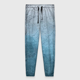Женские брюки 3D с принтом Blue Glass в Новосибирске, полиэстер 100% | прямой крой, два кармана без застежек по бокам, с мягкой трикотажной резинкой на поясе и по низу штанин. В поясе для дополнительного комфорта — широкие завязки | background | blue | cracks | dark | gradient | ice | lines | ocean | paints | scratches | sea | texture | голубая | градиент | краски | лед | линии | море | океан | полосы | пятна | стекло | текстура | темная | трещины | тьма | фон | цар