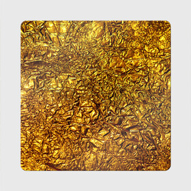Магнит виниловый Квадрат с принтом Сусальное золото в Новосибирске, полимерный материал с магнитным слоем | размер 9*9 см, закругленные углы | Тематика изображения на принте: gold | золото | золотой | мятая | сусальное | фольга