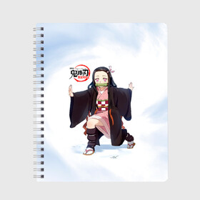 Тетрадь с принтом Nezuko Kamado Kimetsu no Yaiba в Новосибирске, 100% бумага | 48 листов, плотность листов — 60 г/м2, плотность картонной обложки — 250 г/м2. Листы скреплены сбоку удобной пружинной спиралью. Уголки страниц и обложки скругленные. Цвет линий — светло-серый
 | demon slayer | kamado | kimetsu no yaiba | nezuko | tanjiro | аниме | гию томиока | зеницу агацума | иноске хашибира | камадо | клинок | корзинная девочка | манга | музан кибуцуджи | незуко | рассекающий демонов | танджиро