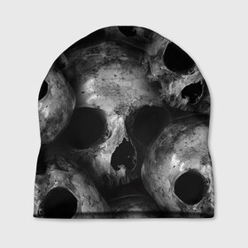 Шапка 3D с принтом Груда черепов в Новосибирске, 100% полиэстер | универсальный размер, печать по всей поверхности изделия | skull | башка | голова | кость | череп | черепа | черепушка