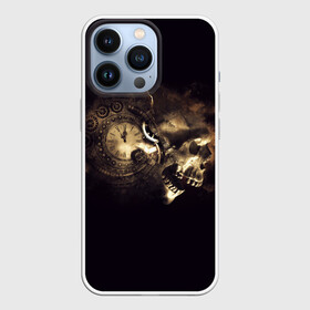 Чехол для iPhone 13 Pro с принтом Череп и часовой механизм. в Новосибирске,  |  | skull | башка | голова | кость | череп | черепа | черепушка