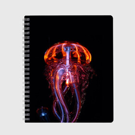 Тетрадь с принтом Медуза | Jellyfish в Новосибирске, 100% бумага | 48 листов, плотность листов — 60 г/м2, плотность картонной обложки — 250 г/м2. Листы скреплены сбоку удобной пружинной спиралью. Уголки страниц и обложки скругленные. Цвет линий — светло-серый
 | Тематика изображения на принте: jellyfish | medusa | горгона | медуза | щупальца