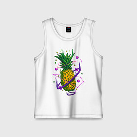 Детская майка хлопок с принтом Ананас в Новосибирске,  |  | art | drawing | food | pineapple | ананас | арт | еда | рисунок